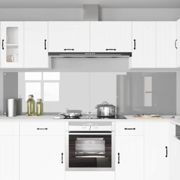 vidaXL Πλάτη κουζίνας 2 τμχ. Ανοιχτό γκρι 120 x 60 cm σκληρυμένο γυαλί