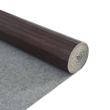 vidaXL Χαλί Ορθογώνιο Σκούρο Καφέ 80x400cm Μπαμπού