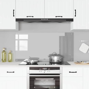 vidaXL Πλάτη κουζίνας Ανοιχτό γκρι 120 x 60 cm σκληρυμένο γυαλί