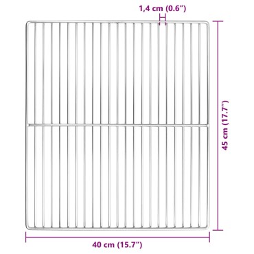 vidaXL Σχάρα ψησίματος 45 x 40 εκ. Ανοξείδωτο Ατσάλι Ασημί