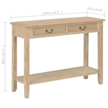 vidaXL Τραπέζι Κονσόλα 110x35x80cm Ξύλινο 1 τεμ.