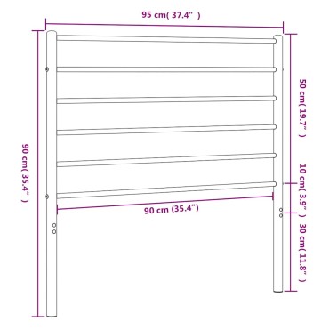 vidaXL Ανταλλακτικό κεφαλάρι Μαύρο Μεταλλικό 95x3x90cm