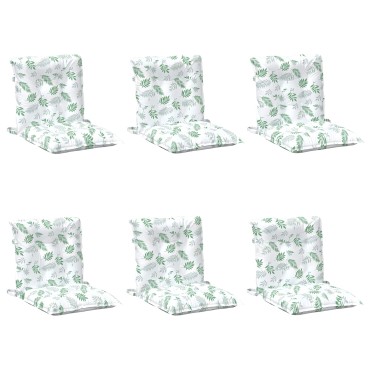 vidaXL Μαξιλάρι Εξωτερικού Χώρου 6 pcs Ύφασμα Μοτίβο με Λεπτά Φύλλα 100x50x7cm