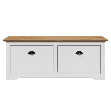 Πάγκος διαδρόμου vidaXL BODO Λευκό και καφέ 114x40x45cm
