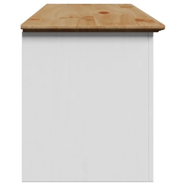 Πάγκος διαδρόμου vidaXL BODO Λευκό και καφέ 114x40x45cm