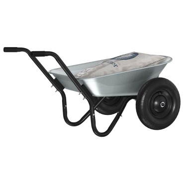 vidaXL Τροχόσπιτο Ασημί και Μαύρο 124 x 73 x 65 εκ Ατσάλι