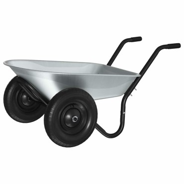 vidaXL Τροχόσπιτο Ασημί και Μαύρο 124 x 73 x 65 εκ Ατσάλι