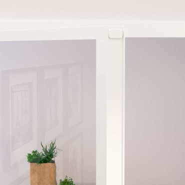 vidaXL Εσωτερική Πόρτα Λευκή 76x201,5 εκ. Ψημένο Γυαλί&Λεπτό Αλουμίνιο