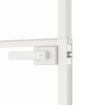vidaXL Εσωτερική Πόρτα Λευκή 76x201,5 εκ. Ψημένο Γυαλί&Λεπτό Αλουμίνιο