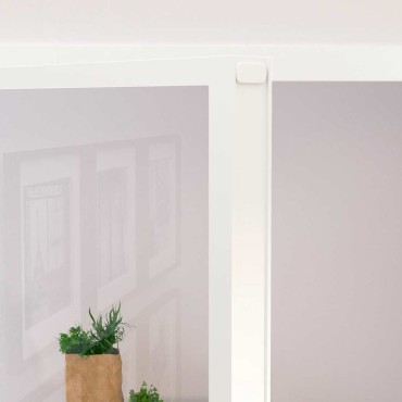 vidaXL Εσωτερική Πόρτα Λευκή 83x201,5 εκ. Ψημένο Γυαλί&Λεπτό Αλουμίνιο