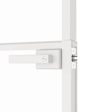 vidaXL Εσωτερική Πόρτα Λευκή 83x201,5 εκ. Ψημένο Γυαλί&Λεπτό Αλουμίνιο