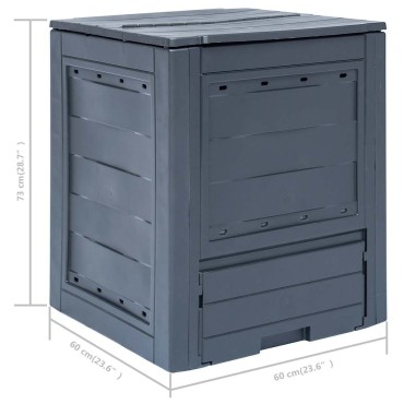 vidaXL Κομποστοποιητές Κήπου 3 τεμ. Γκρι 60 x 60 x 73 εκ. 780 Λίτρα