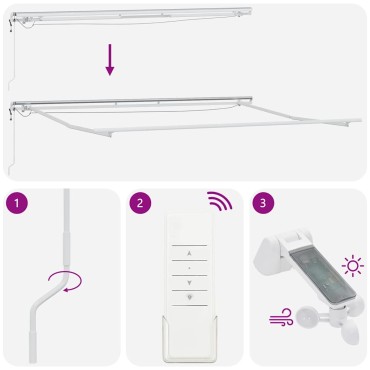 vidaXL Ηλεκτρικός Σκελετός Τέντας με LED και Αισθητήρα 4 x 3 m Λευκό