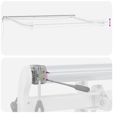 vidaXL Ηλεκτρικός Σκελετός Τέντας με LED και Αισθητήρα 4 x 3 m Λευκό