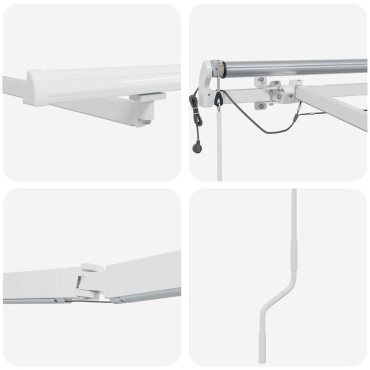 vidaXL Ηλεκτρικός Σκελετός Τέντας με LED και Αισθητήρα 4 x 3 m Λευκό