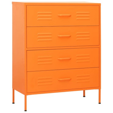 vidaXL Συρταριέρα Πορτοκαλί 80x35x101,5cm από Ατσάλι 1 τεμ.