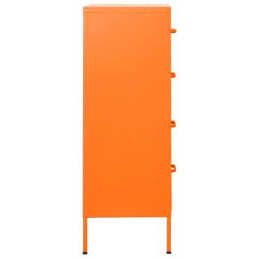 vidaXL Συρταριέρα Πορτοκαλί 80x35x101,5cm από Ατσάλι 1 τεμ.