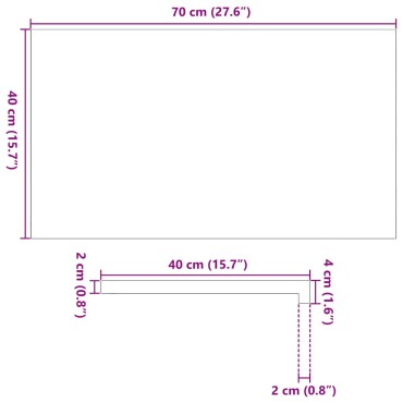 vidaXL Περβάζια παραθύρων 2 τεμ. Αν. Καφέ 70x40x2 εκ. Μασίφ Ξύλο Δρυός