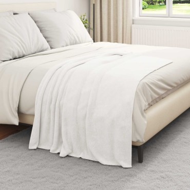 vidaXL Ριχτάρι Λευκό 130 x 150 cm 0.51 kg Μαλλί