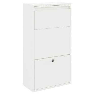 vidaXL Θυρίδα Πακέτων με αποθήκευση Λευκό 44 x 22 x 82 εκ. Ατσάλι
