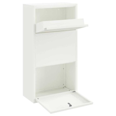 vidaXL Θυρίδα Πακέτων με αποθήκευση Λευκό 44 x 22 x 82 εκ. Ατσάλι