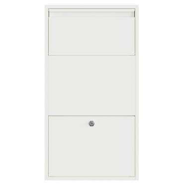 vidaXL Θυρίδα Πακέτων με αποθήκευση Λευκό 44 x 22 x 82 εκ. Ατσάλι