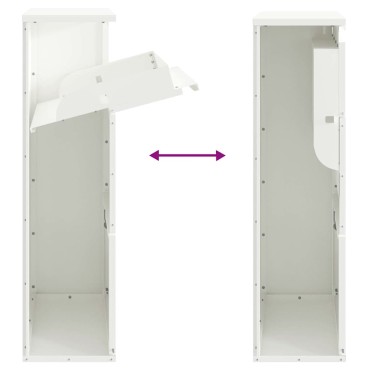 vidaXL Θυρίδα Πακέτων με αποθήκευση Λευκό 44 x 22 x 82 εκ. Ατσάλι