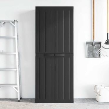 vidaXL Ντουλάπι Αποθ. Εξ. Χώρου Μαύρο 65x37x165cm Πολυπροπυλένιο 1 τεμ.
