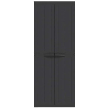 vidaXL Ντουλάπι Αποθ. Εξ. Χώρου Μαύρο 65x37x165cm Πολυπροπυλένιο 1 τεμ.