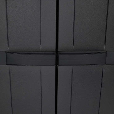 vidaXL Ντουλάπι Αποθ. Εξ. Χώρου Μαύρο 65x37x165cm Πολυπροπυλένιο 1 τεμ.