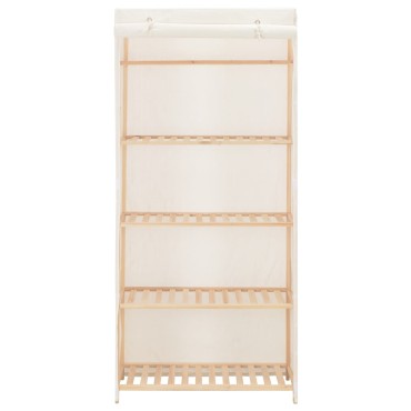 vidaXL Ντουλάπα Λευκή 79x40x170cm Υφασμάτινη 1 τεμ.