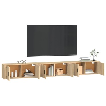 vidaXL Έπιπλα Τηλεόρασης Επιτοίχια 3 τεμ. Sonoma Δρυς 100x34,5x40 εκ
