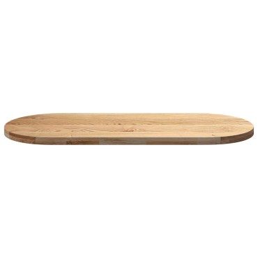 vidaXL Επιτραπέζια επιφάνεια 140x60x4cm από Μασίφ Ξύλο Δρυός Οβάλ