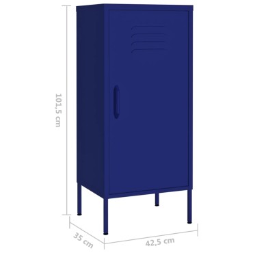 vidaXL Ντουλάπι Αποθήκευσης Ναυτικό Μπλε 42,5x35x101,5cm από Ατσάλι 1 τεμ.