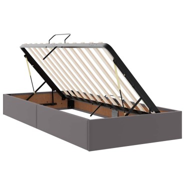 vidaXL Κρεβάτι με αποθηκευτικό χώρο και LED Γκρι 180 x 200 cm