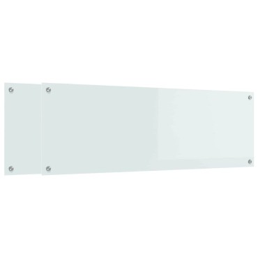 vidaXL Πλάτη κουζίνας 2 τμχ. Λευκό 120 x 40 cm σκληρυμένο γυαλί