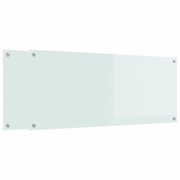 vidaXL Πλάτη κουζίνας 2 τμχ. Λευκό 120 x 50 cm σκληρυμένο γυαλί