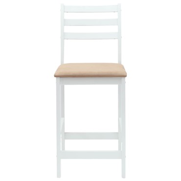 vidaXL Καρέκλες φαγητού 2 τεμ. Στερεό Ξύλο Ραβέντι Λευκό 40x47,5x99,5cm