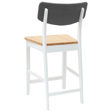 vidaXL Καρέκλες φαγητού 2 τεμ. Στερεό Ξύλο Ραβέντι Λευκό 48x49x95cm