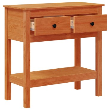 vidaXL Τραπέζι κονσόλας Κερωτό καφέ 75x35x75cm Στερεό ξύλο πεύκου 1 τεμ.