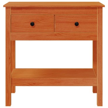 vidaXL Τραπέζι κονσόλας Κερωτό καφέ 75x35x75cm Στερεό ξύλο πεύκου 1 τεμ.