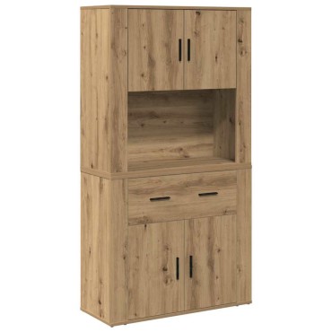 vidaXL Υψηλός Μπουφές artisan δρυς 80x33x150cm Επεξεργασμένο Ξύλο 1 τεμ.