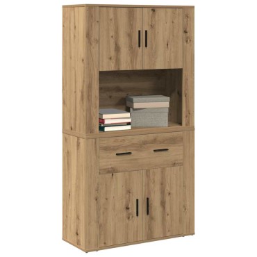 vidaXL Υψηλός Μπουφές artisan δρυς 80x33x150cm Επεξεργασμένο Ξύλο 1 τεμ.