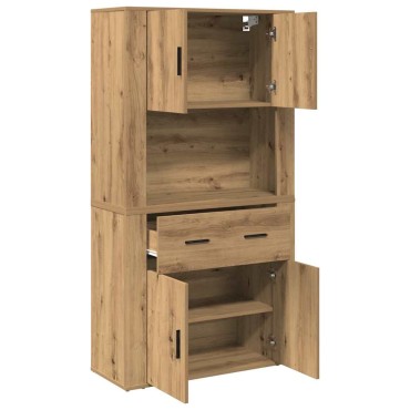 vidaXL Υψηλός Μπουφές artisan δρυς 80x33x150cm Επεξεργασμένο Ξύλο 1 τεμ.