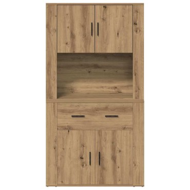 vidaXL Υψηλός Μπουφές artisan δρυς 80x33x150cm Επεξεργασμένο Ξύλο 1 τεμ.