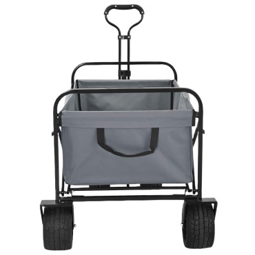 vidaXL Αναδιπλούμενο Καρότσι Γκρι 89 x 63 x 96 εκ