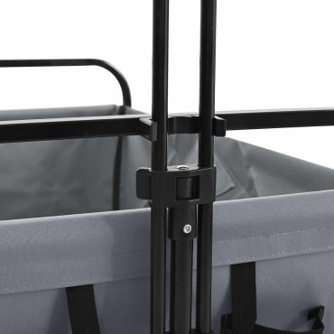 vidaXL Αναδιπλούμενο Καρότσι Γκρι 89 x 63 x 96 εκ