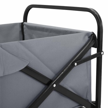 vidaXL Αναδιπλούμενο Καρότσι Γκρι 89 x 63 x 96 εκ
