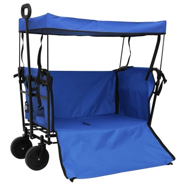 vidaXL Αναδιπλούμενο Τρόλεϊ Χειρός Μαύρο 105 x 56,5 x 116 εκ.
