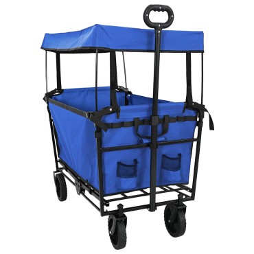 vidaXL Αναδιπλούμενο Τρόλεϊ Χειρός Μαύρο 105 x 56,5 x 116 εκ.
